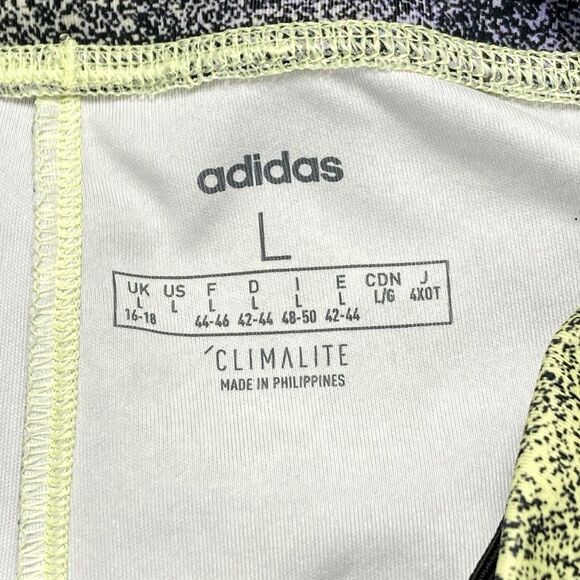 Adidas Feel Brilliant 7/8 Training Leggings L Yellow Tint Black Athletic Pull On - Picture 15 of 15